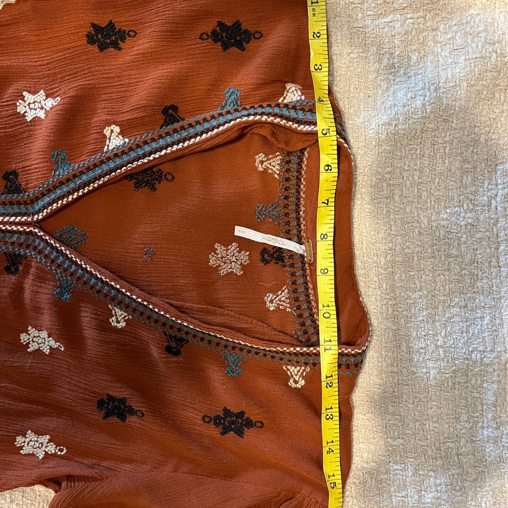 Free People Star Gazer Embroidered Dress Brown Size Small - Picture 10 of 12